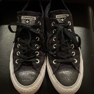 Converse black with silver accents